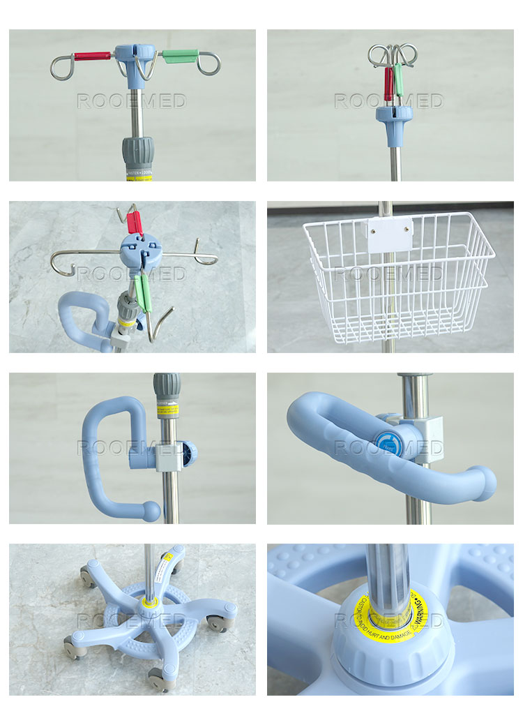 BIV03 Hospital Adjustable Drip Stand IV Pole IV Stand