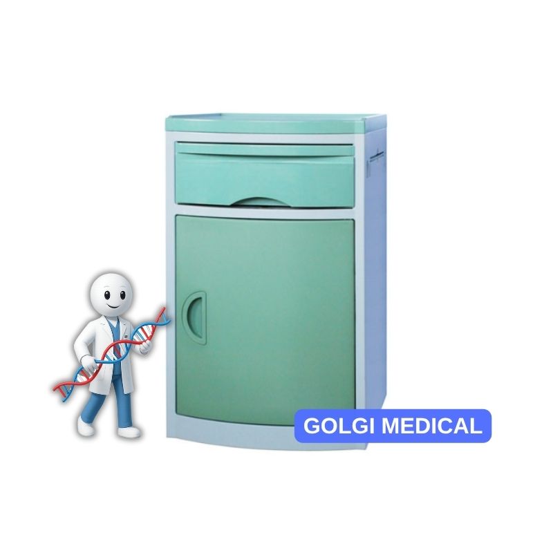 BC001 2 Drawer Hospital Patient Bedside Locker With ABS Table Top
