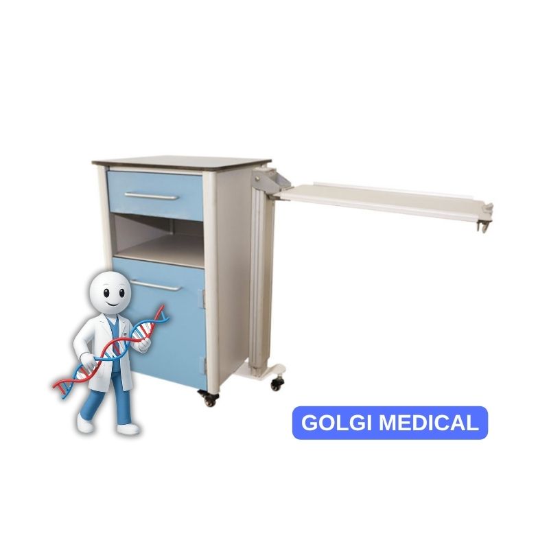 BC010E Plus Hospital Nightstand On Casters With Adjustable Bedside Table