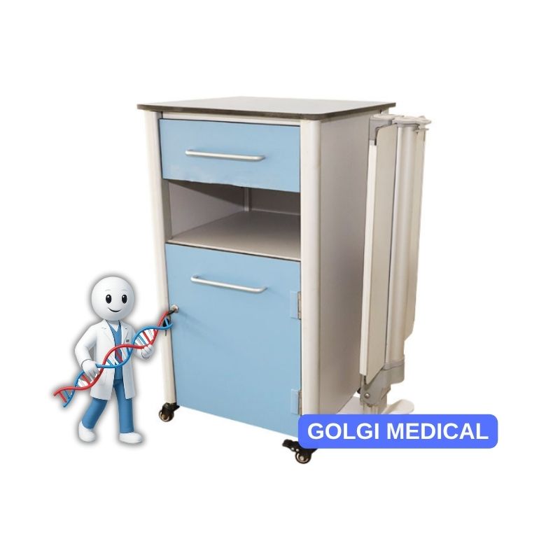 BC010E Plus Hospital Nightstand On Casters With Adjustable Bedside Table