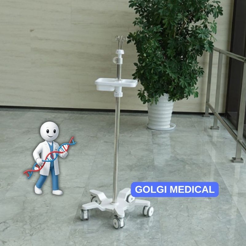 BIV05 Stainless IV Drip Steel Stand Mobile Iv Pole With Wheels