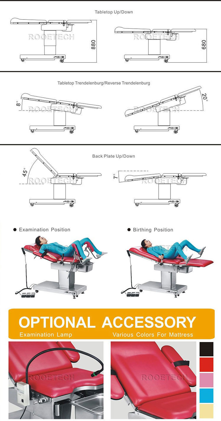 birthing table with stirrups, obstetric gynecology table birthing table with stirrups, obstetric gynecology table